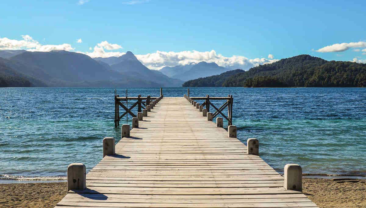 A wooden pier on the lake