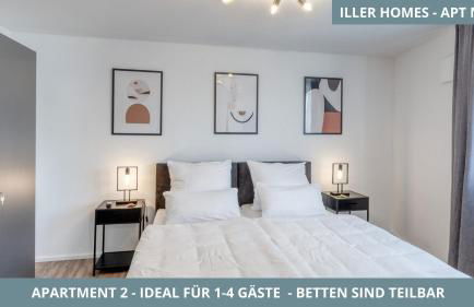 Iller Homes - 5 x Moderne Fewos je 1bis2 oder 1bis4 Pers mit Küche u Balkon - Parkplätze vorhanden - Foto 9