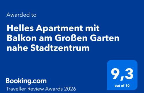 Helles Apartment mit Balkon am Großen Garten nahe Stadtzentrum - Foto 35