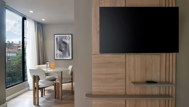 w Cozy 1BR w/ Brilliant Balcony in Unicentro - Foto 5, Habitación