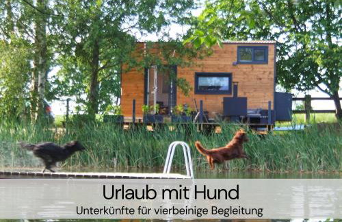 TinyHousebeiDresden mit Faßsauna unser größtes winziges Häuschen für bis zu 7 Personen, Kaminofen, große Terrasse - Nähe Sächsische Schweiz - Von Juni - September Mindestmietzeit 1 Woche Sa-Sa - Foto 43