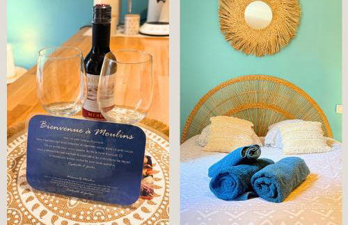 Studio Boho-Chic en hyper-centre de Moulins au calme, confort, Wifi rapide, Parking en face, Arrivée autonome - Foto 9