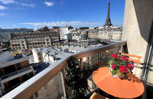 Tour Eiffel - Studio vue imprenable au-dessus des toits, balcon - Foto 60