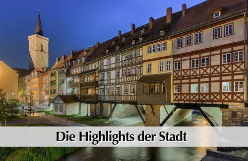 Helle 80m2 Maisonette FEWO mit tollem Balkon ins Grüne, Kingsize Bett, Smart-TV - Nur ein kurzer Spaziergang in die Altstadt und zum Domplatz - Kostenlose Parkplätze in den umliegenden Straßen - Ausgewählte Empfehlungen für Erfurt inklusive - Foto 36