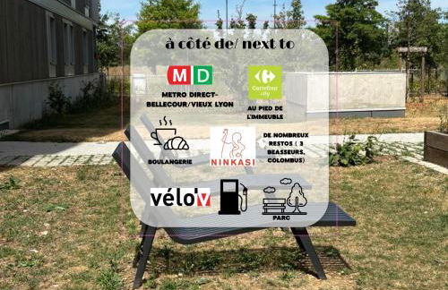 Côté Parc - appart cosy, terrasse, parking & au pied du métro à Lyon - Foto 9