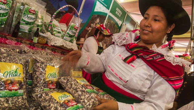 Vendedora en el mercadillo