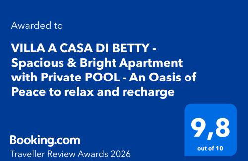VILLA A CASA DI BETTY - Spacious & Bright Apartment with Private POOL - An Oasis of Peace to relax and recharge - Foto 32