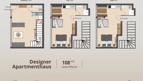 Design-Apartmenthaus für bis zu 12, modern, Dachterrasse, Grill, ruhige Lage, SmartTVs, Wii,WLAN - Foto 4