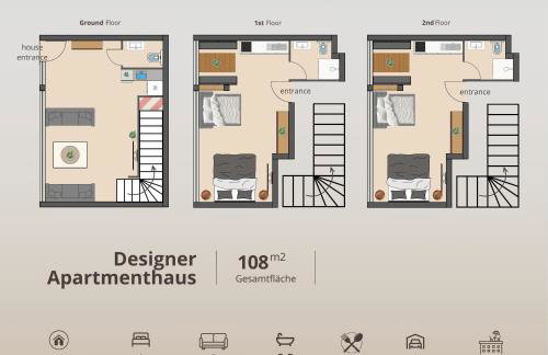 Design-Apartmenthaus für bis zu 12, modern, Dachterrasse, Grill, ruhige Lage, SmartTVs, Wii,WLAN - Foto 4