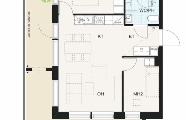 New 2BR Apt with Balcony, Sauna & Great Location - Foto 17