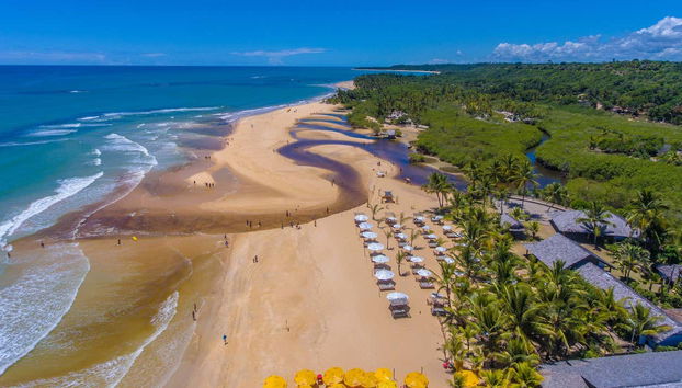 Vista aérea da praia de Trancoso