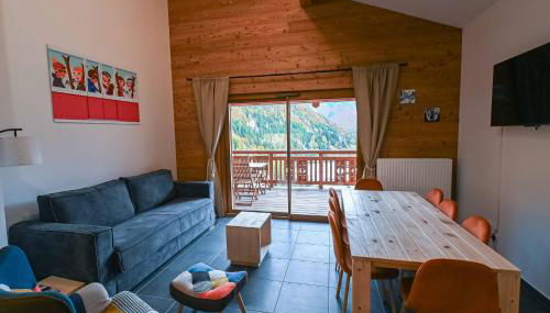 Dans résidence neuve LE SNOW ROC sur les pistes, appartement 8 personnes 2 chambres et coin montagne avec Terrasse WIFI et SAUNA - Foto 2
