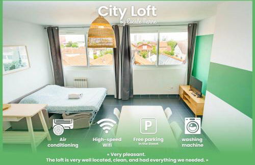 escale-marne fr - City Loft with rooftop view - M8 Tour Eiffel - Parking Gratuit - AC - Climatisation - Free Luggage Storage - Consigne à Bagages Gratuite - 201 - Foto 1