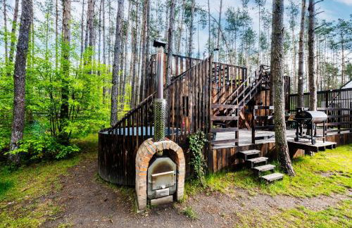 Domek lubiana180 SCANDI wśród drzew JACUZZI SAUNA KOMiNEK i TARAS na dachu jezioro Kaszuby Pieski tylko do 10kg za dodatkową opłatą - Foto 9