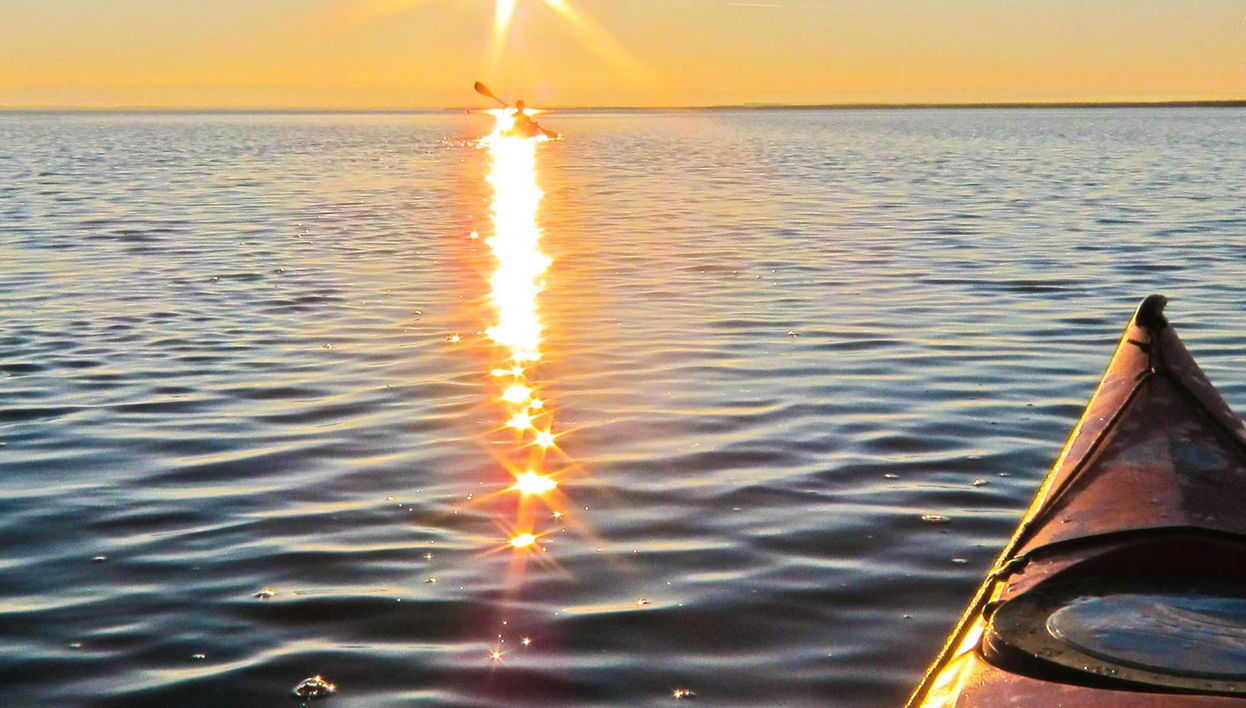 Tour de caiaque até a ilha de Sancti Petri ao entardecer