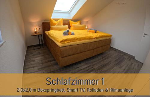 Ferienhaus Höckelheim- 300qm - 3 Wohnungen - 12 Zimmer - bis 18 Gäste - Kleinkinder reisen gratis - für Familien und Gruppen - Küchen mit Spülmaschine Backofen, Mikrowelle - Smart-TV - WLAN - Fußbodenheizung, Klimaanlage & Raffstores - nähe Göttingen - Foto 34