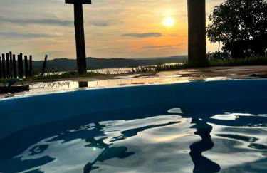 Chalé Mirante, piscina, cachoeira, lago e vista espetacular em Alexânia Goiás - Foto 25