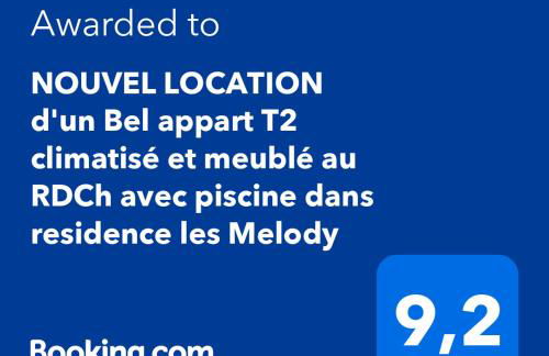 NOUVEL LOCATION d'un Bel appart T2 climatisé et meublé au RDCh avec piscine dans residence les Melody - Foto 5