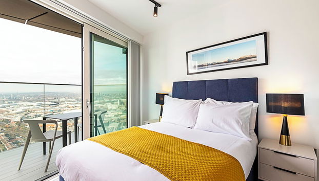 Modern North Acton Flat With City View - Foto 4, Habitación