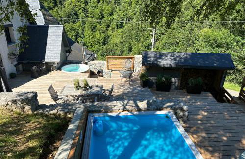 Chalet Le René-Sens - 5 pers - Grande terrasse - bain nordique SPA - Piscine - Foto 22