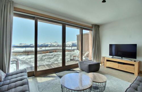 ARC 1600, LE RIDGE, Appartement 10 personnes Duplex Vue Montagne - ski aux pieds - Sauna, Hammam, Piscine, Salle de salle de sport-fitness - Foto 7