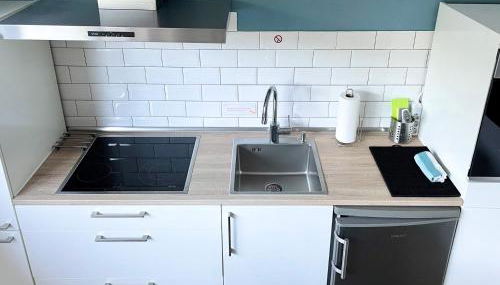 FeWo Studio 'Ein Bett im Kornfeld', Küche, 30qm, Souterrain - Foto 4, stove