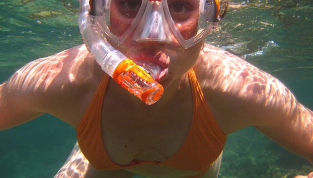 Having fun snorkeling