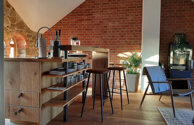 HexenburgbeiDresden 2 Zimmer Architektenwohnung mit eigener Sauna, Whirlwanne und Kamin - Nähe Sächsische Schweiz - Foto 4