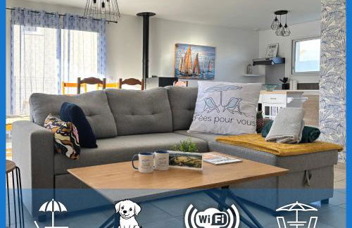 Les dunes, maison neuve 8 p bien équipée jardin clos, terrasse équipée, parking, garage à 850 m de la plage et centre bourg, sur plages du débarquement près Arromanches et Bayeux, chiens bienvenus - Foto 1