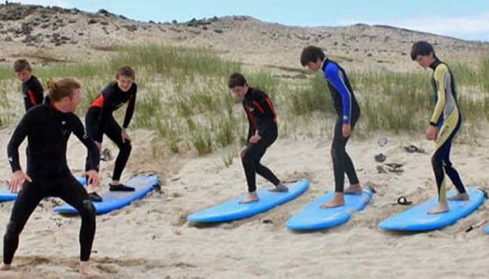 Aprendiendo a mantener el equilibrio sobre la tabla