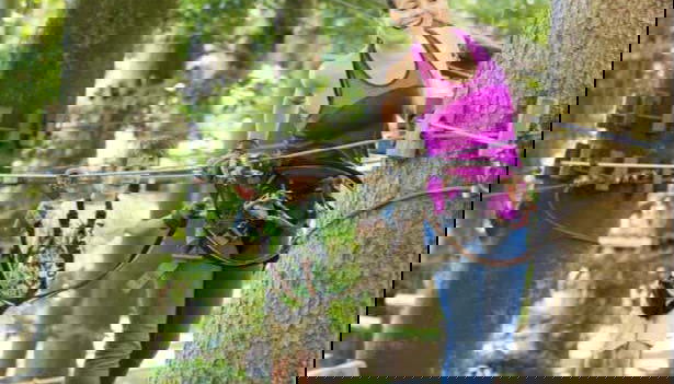 Exploring the treetops at Adventure Park