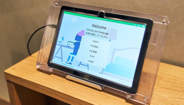 Mostrador de check-in y check-out