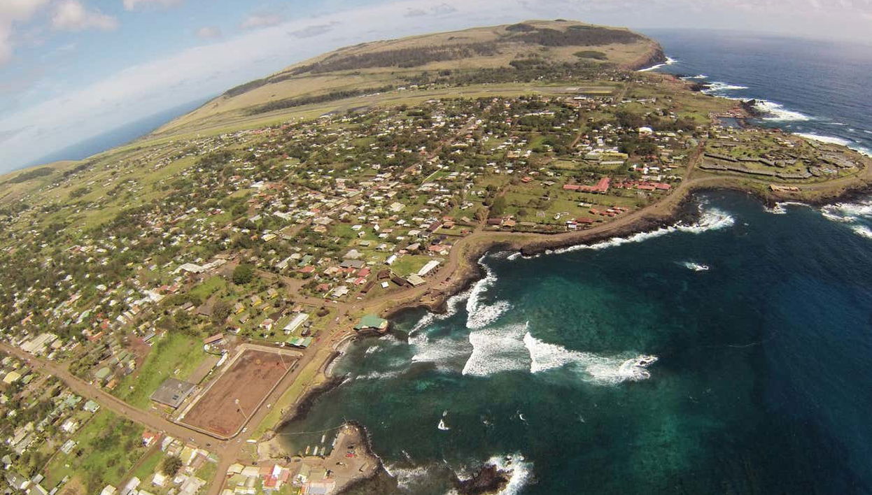 Vista aérea da costa