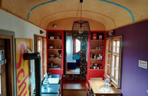 Benno der Wagen - kreativ gestaltetes Tiny House AM WALDRAND Nahezu Alleinlage Rennsteig Grünes Band NATUR PUR Hund willkommen - Foto 13