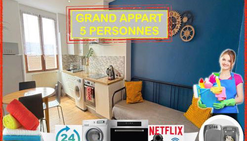 012 CHIC & COSY F2 34m2 HYPERCENTRE WIFI SMART TV NETFLIX - Foto 2, towels, stove, heating, toaster