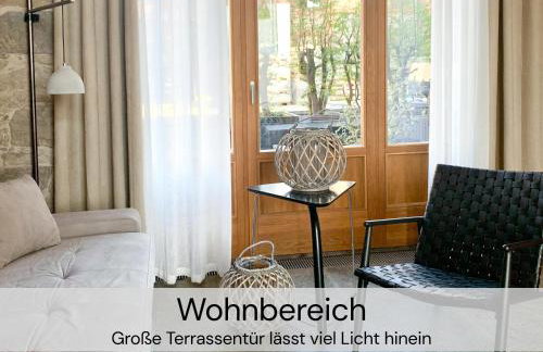 HexenburgbeiDresden mit Faßsauna Stylishes Designerappartement mit Schlafsofa, Terrasse - Nähe Sächsische Schweiz Dresden - Foto 3