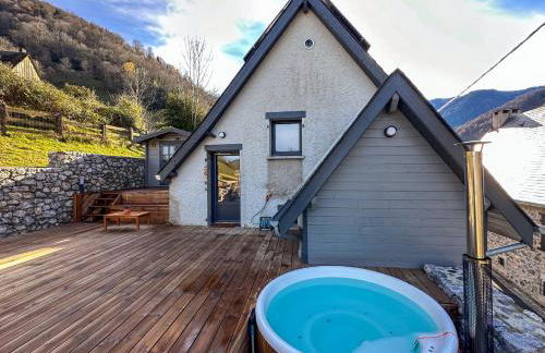 Chalet Le René-Sens - 5 pers - Grande terrasse - bain nordique SPA - Piscine - Foto 25