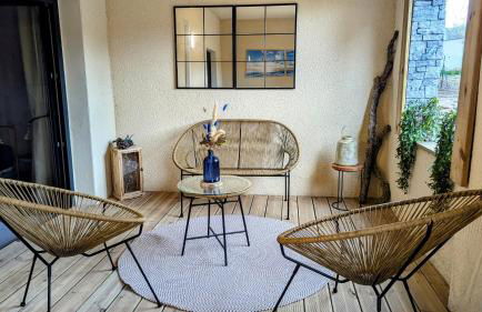 Appart 70m2 avec loggia, piscine à débordement vue mer - Foto 9