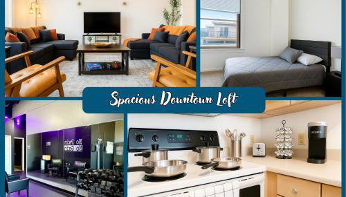 Spacious Loft with Fireplace - near CSU, Playhouse, Progressive field, R&R Hall of Fame with Gym & Sauna and Sleeps 12 - Foto 2