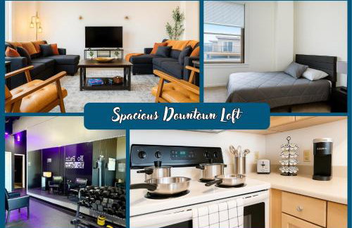 Spacious Loft with Fireplace - near CSU, Playhouse, Progressive field, R&R Hall of Fame with Gym & Sauna and Sleeps 12 - Foto 2