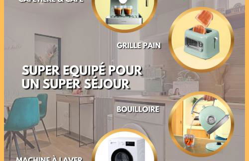 L'Oiseau du paradis - terrasse privée, parking, wifi rapide, arrivée autonome, entre gare et centre-ville, rez-de-chaussée - Foto 4