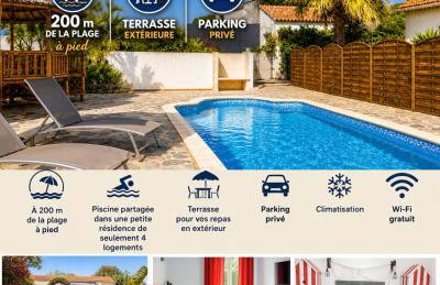 T3 de 35m2 - Plage de la Nartelle à 200m- piscine partagée -Parking - BBQ - 2 Chambres 2 Salle de bains pour un séjour calme & détente à quelques pas de la plage- Check-in 15h à 20h maximum- propriété le Rêve D'Azur Sainte Maxime - Foto 1