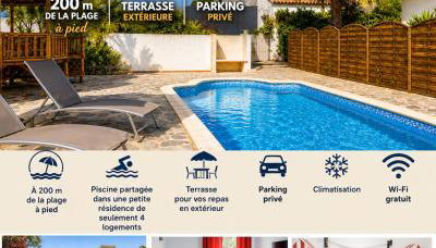 T3 de 35m2 - Plage de la Nartelle à 200m- piscine partagée -Parking - BBQ - 2 Chambres 2 Salle de bains pour un séjour calme & détente à quelques pas de la plage- Check-in 15h à 20h maximum- propriété le Rêve D'Azur Sainte Maxime - Photo 1
