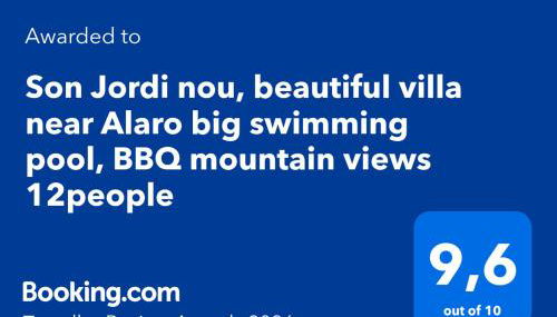 Son Jordi nou, beautiful villa near Alaro big swimming pool, BBQ mountain views 12people - Foto 2