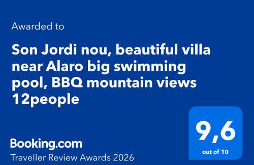 Son Jordi nou, beautiful villa near Alaro big swimming pool, BBQ mountain views 12people - Foto 2
