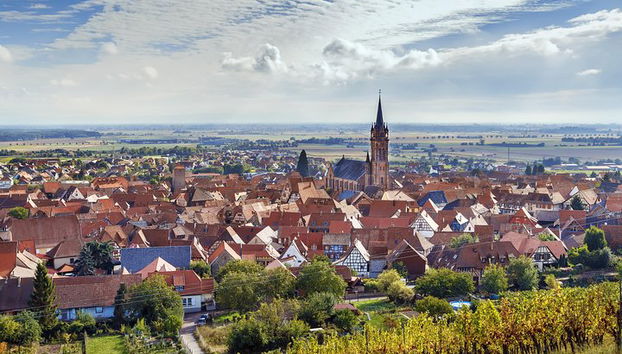 Villaggio di Dambach in Alsazia