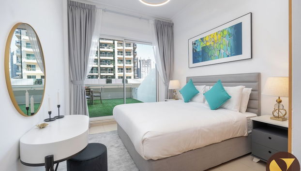 Canal & Partial Burj View Mayfair Tower - Foto 3, Habitación