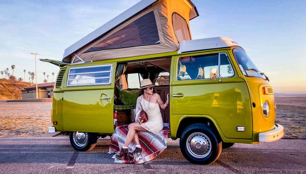 Enjoying the VW tour of Malibu