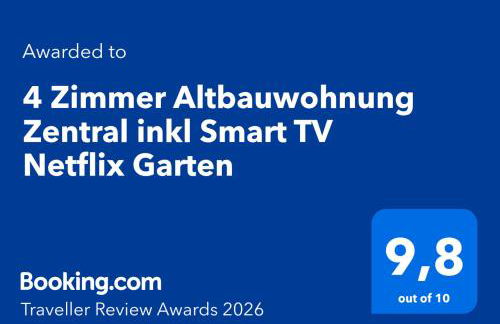 NASA Homes 4 Zimmer Altbauwohnung Zentral inkl Smart TV Netflix Garten - Foto 3