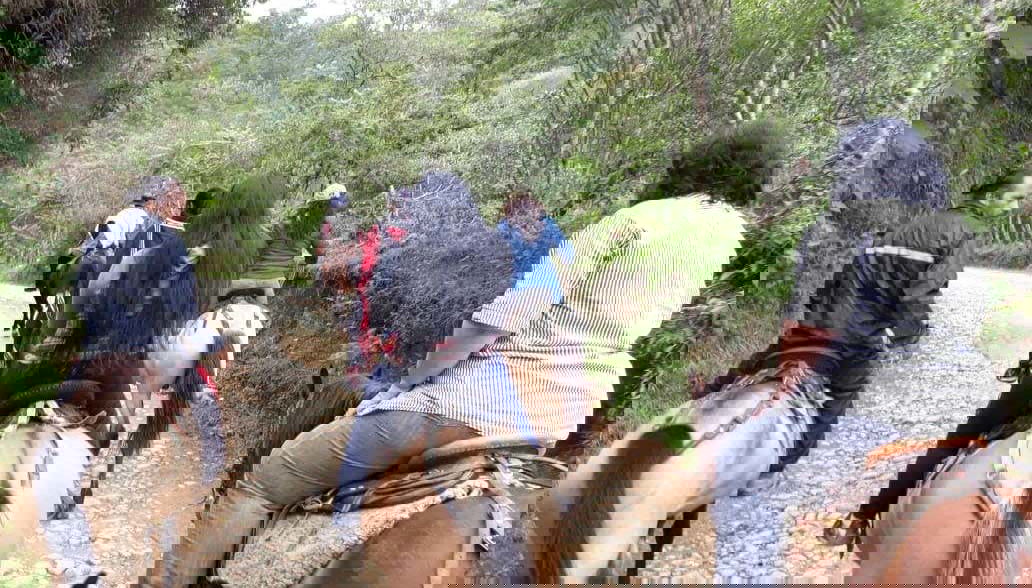 Enjoying the horseback ride in Silvia